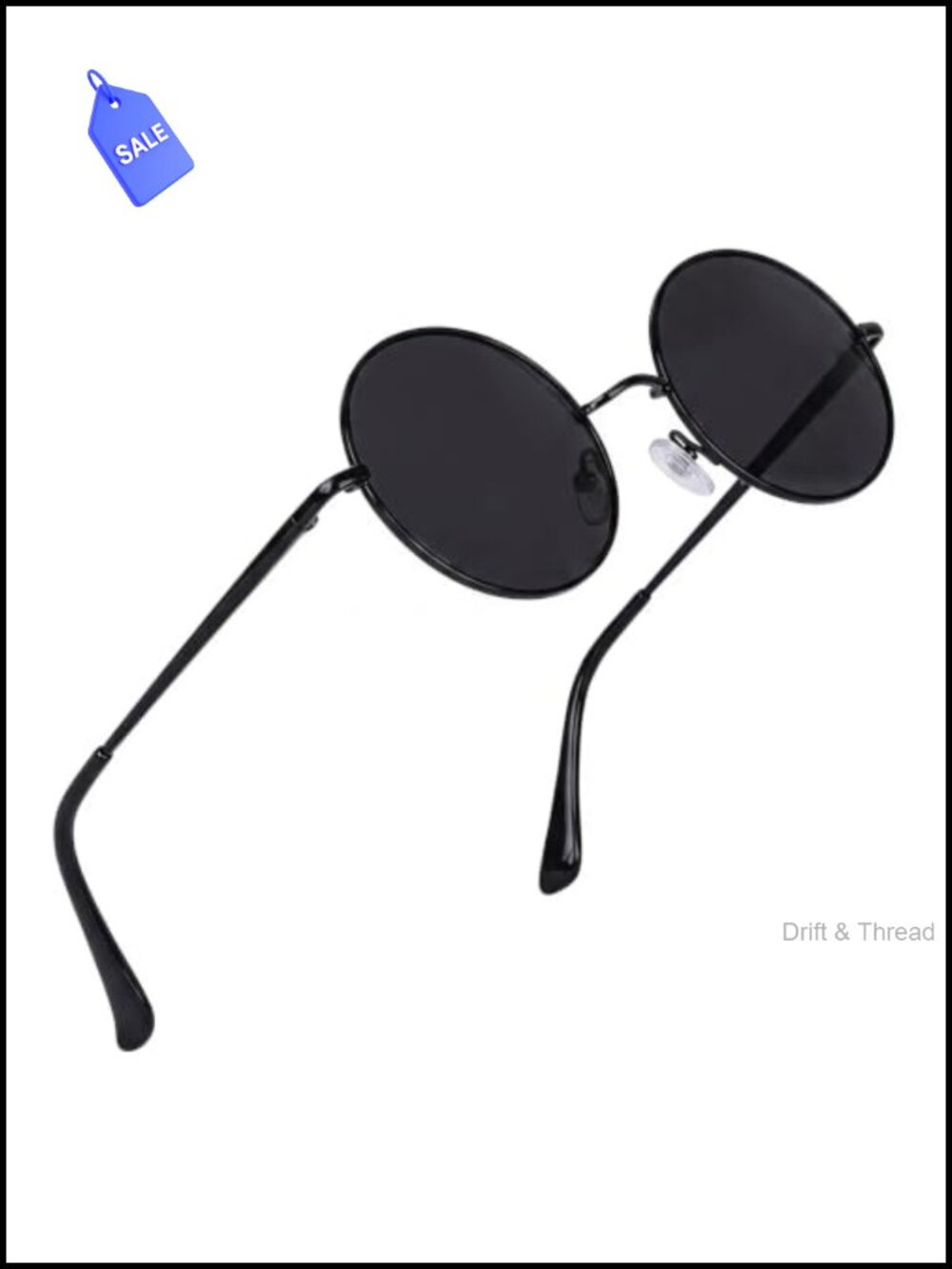 Small Round Retro Hippie Sunglasses Metal Polarized UV400